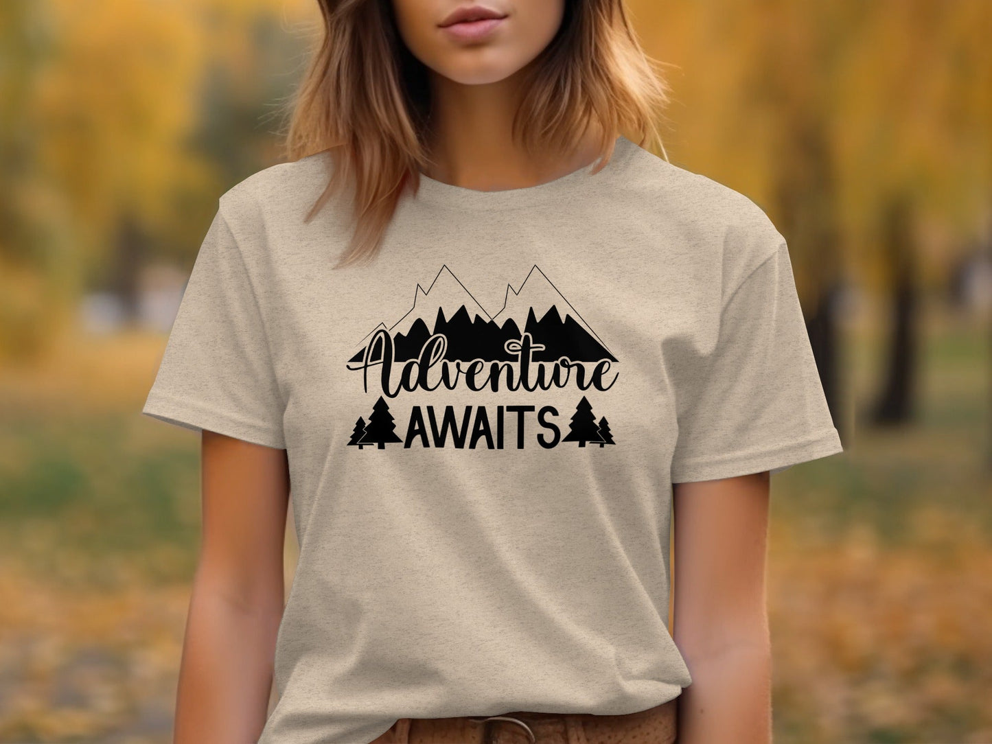 Adventure Awaits Mountains Nature Lover Graphic T-Shirt