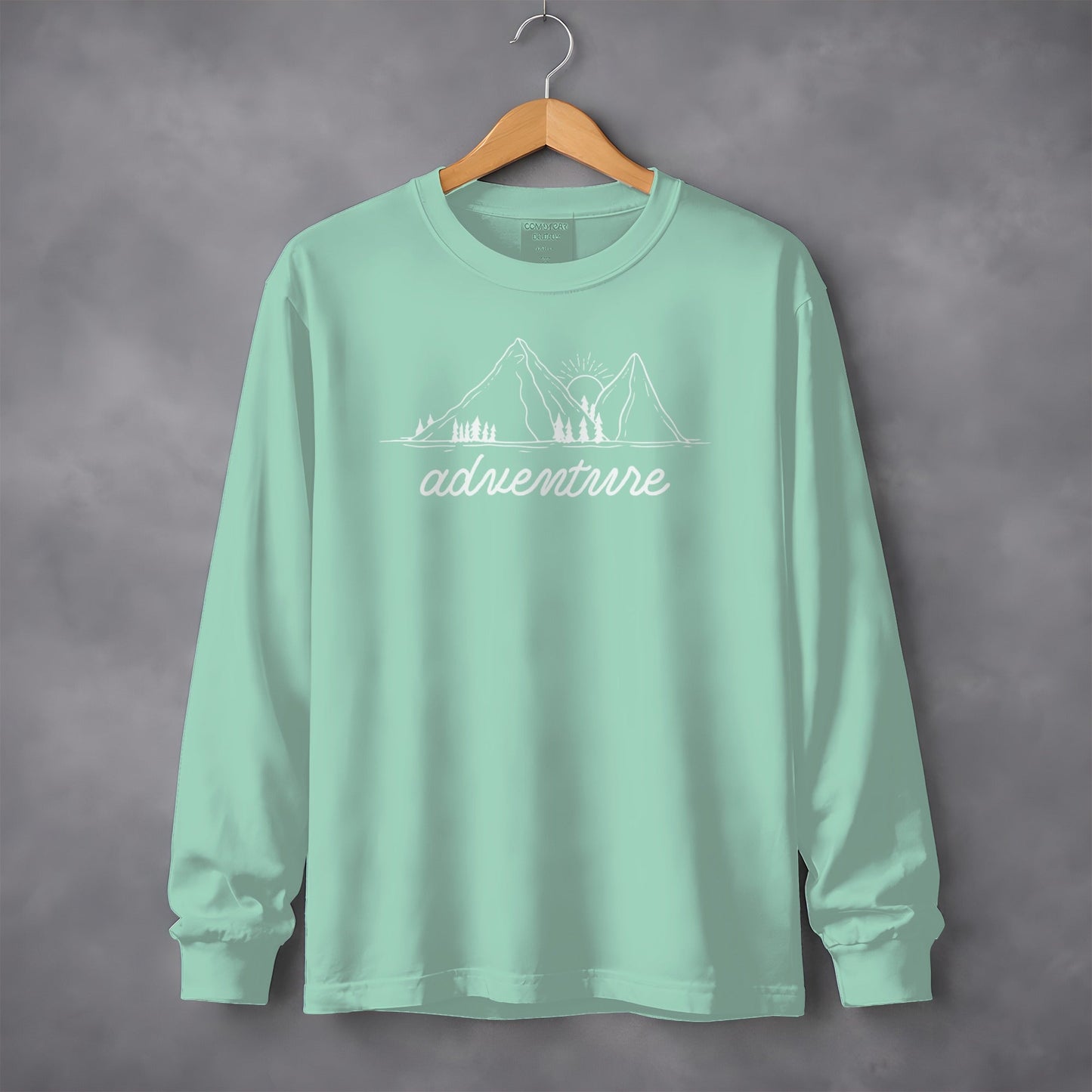 Adventure Awaits Mountains and Sunshine Graphic Long Sleeve T-Shirt