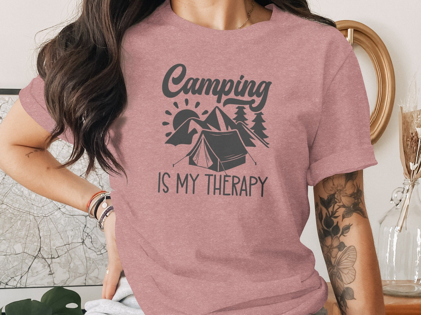 Camping Is My Therapy Nature Lover Outdoor Camping T-Shirt