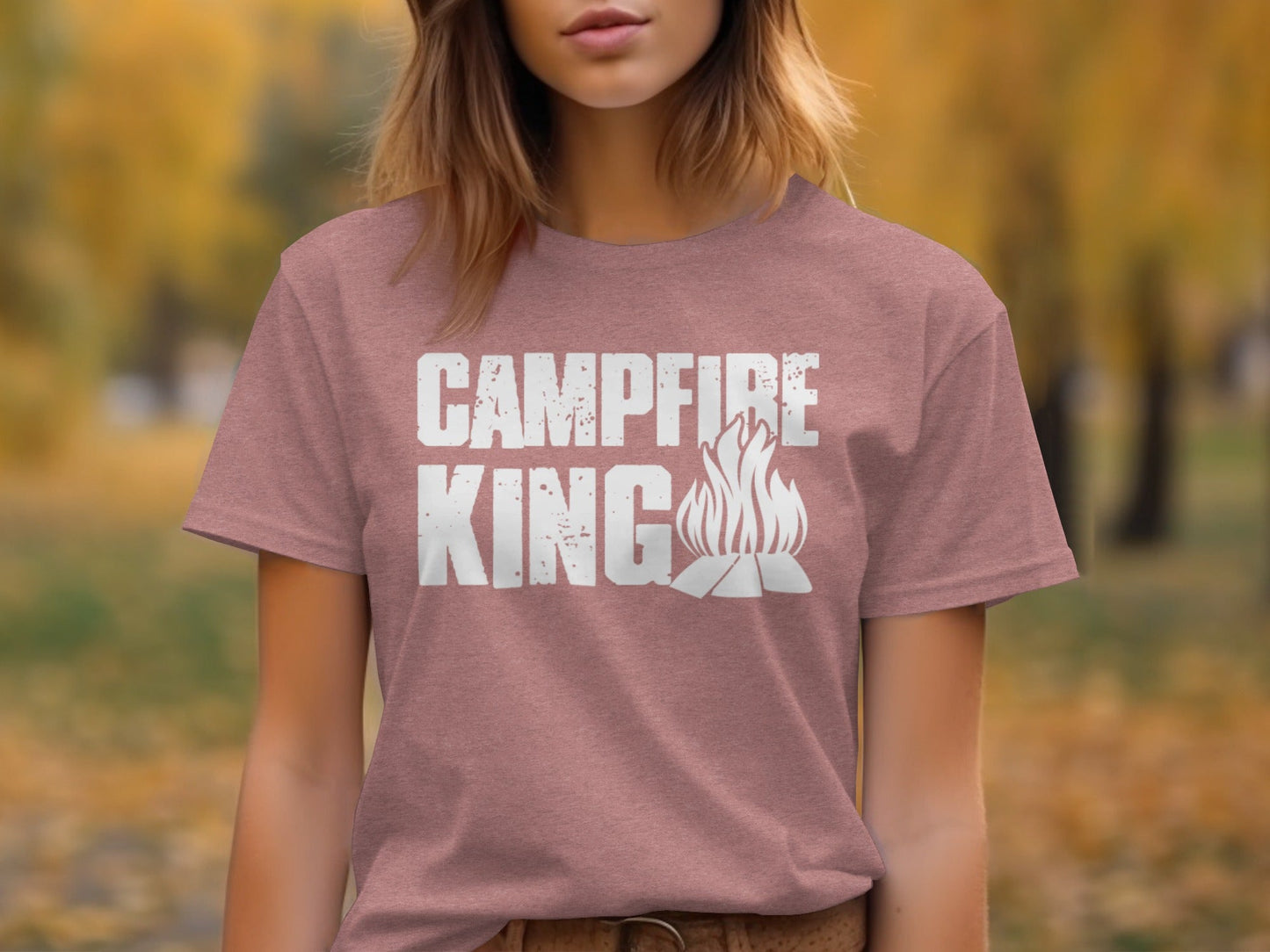 Campfire King Flames Graphic Outdoors Adventure T-Shirt