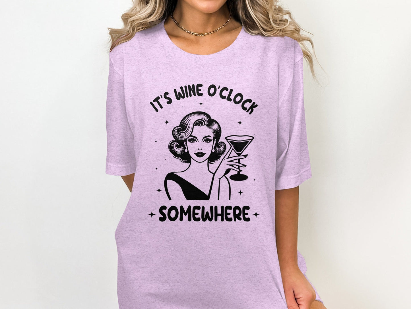 It's Wine O'Clock Somewhere Classy Lady Graphic T-Shirt