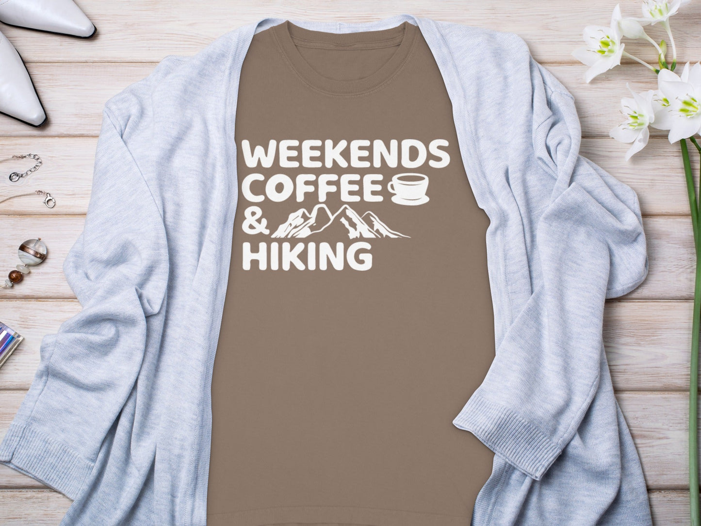 Weekends Coffee and Hiking Adventure Long Sleeve T-Shirt
