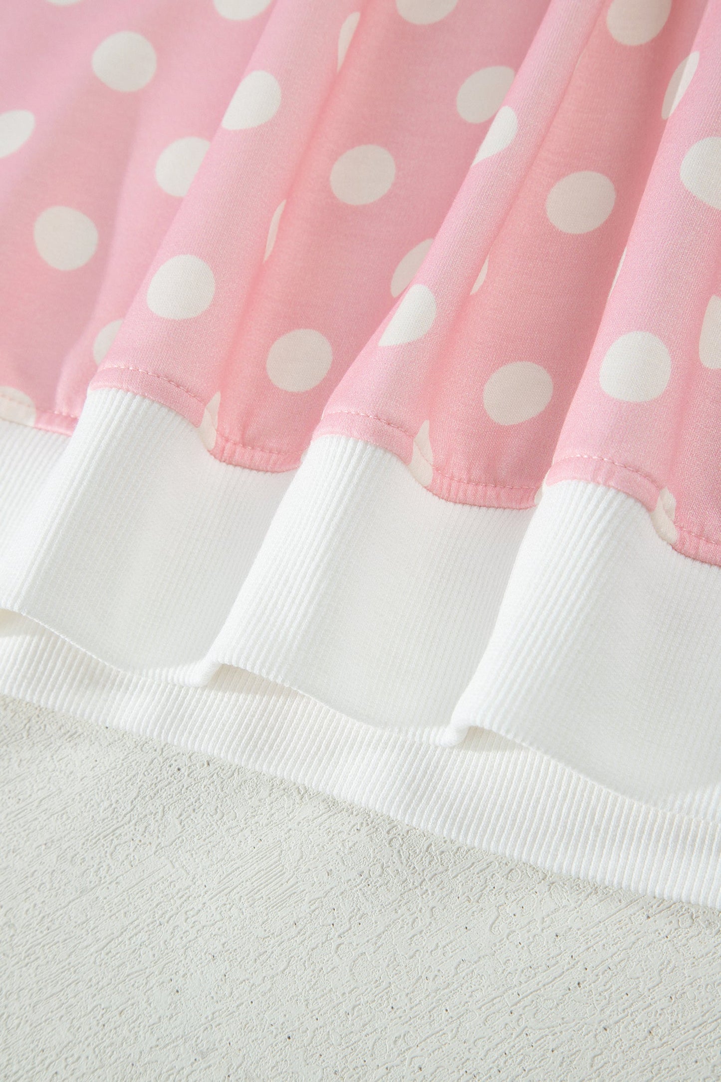 Pink Polka Dot Print Mock Neck Short Sleeve Top Shift Pant Set