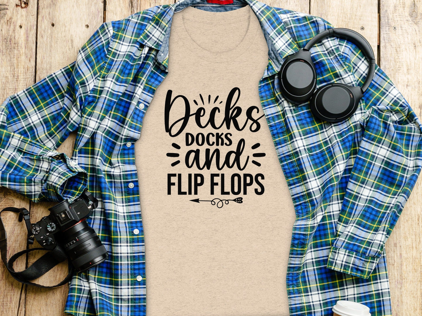 Decks Docks And Flip Flops Arrow Summer Funny T-Shirt