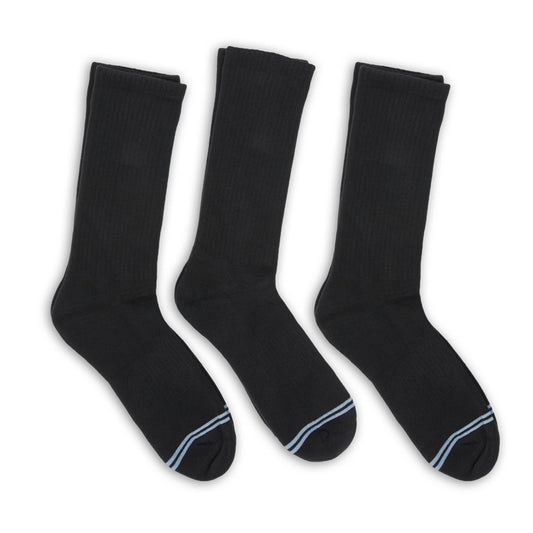 Black Casual Crew Socks 3-Pack