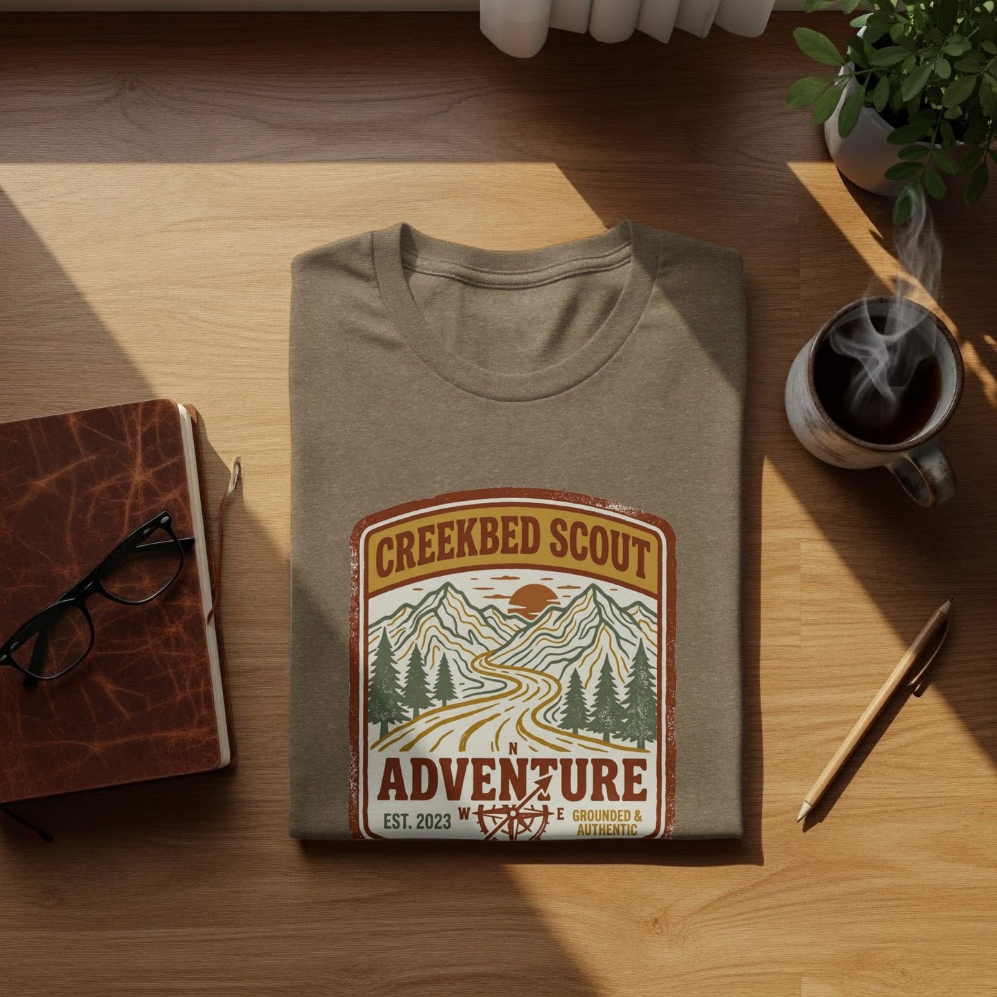 Rugged Creekbed Scout Adventure Emblem Wilderness Shirt