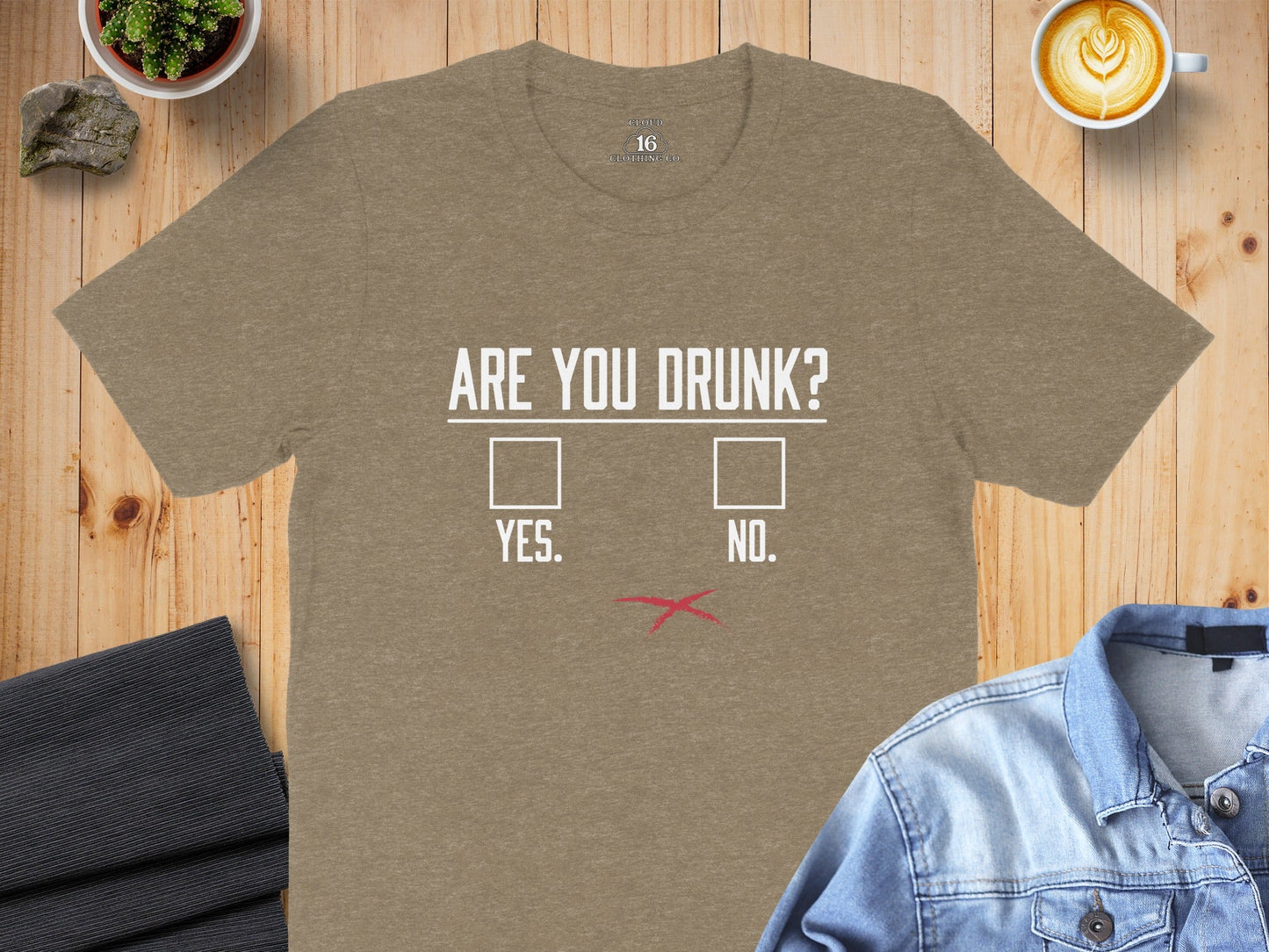 Are You Drunk Check Box With Red Cross Funny Graphic T-Shirt