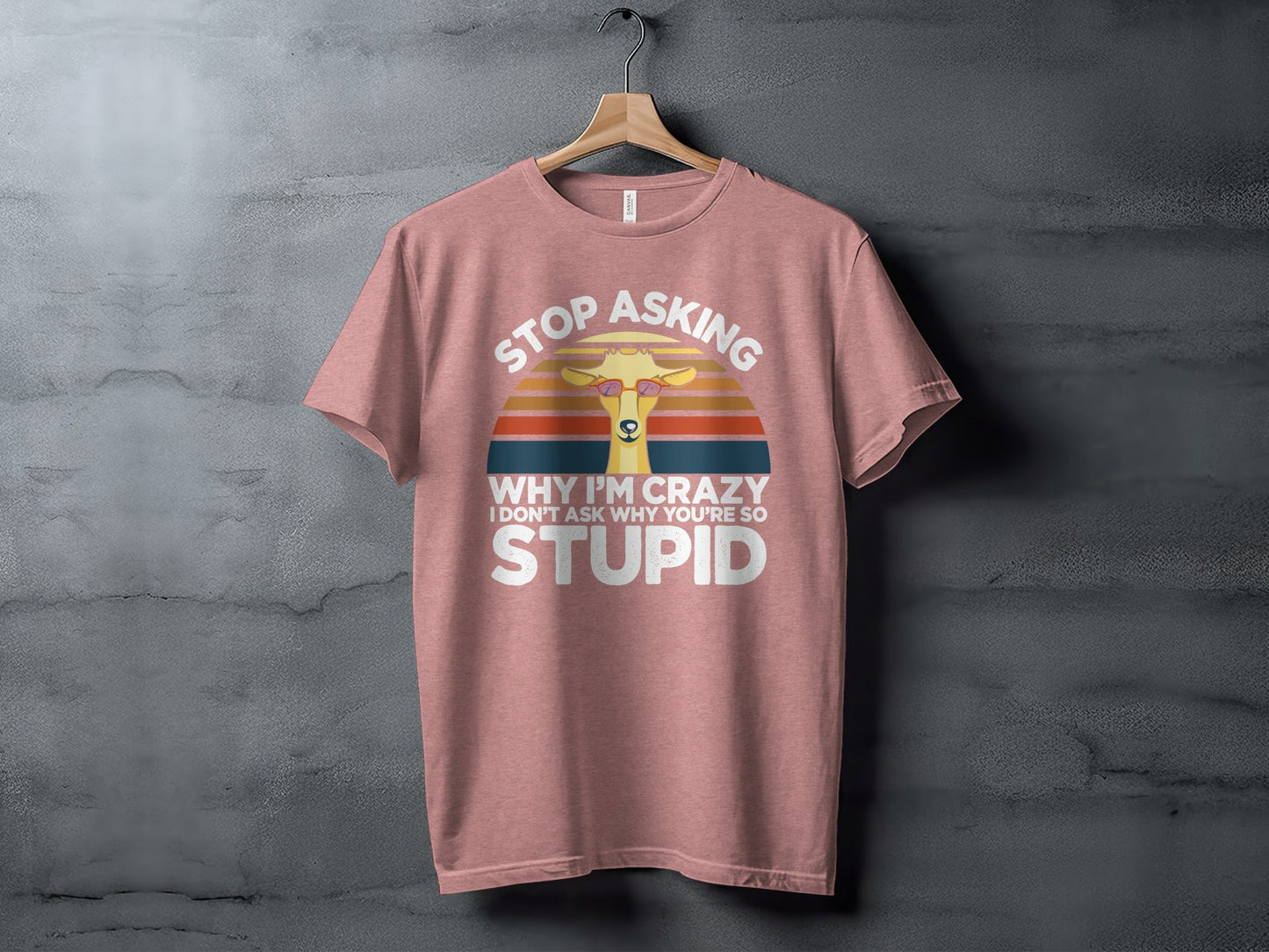 Stop Asking Why I'm Crazy Funny Llama Graphic T-Shirt