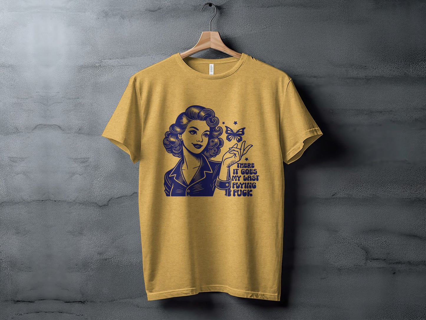 Retro Girl Butterfly Last Flying F Word Phrase T-Shirt