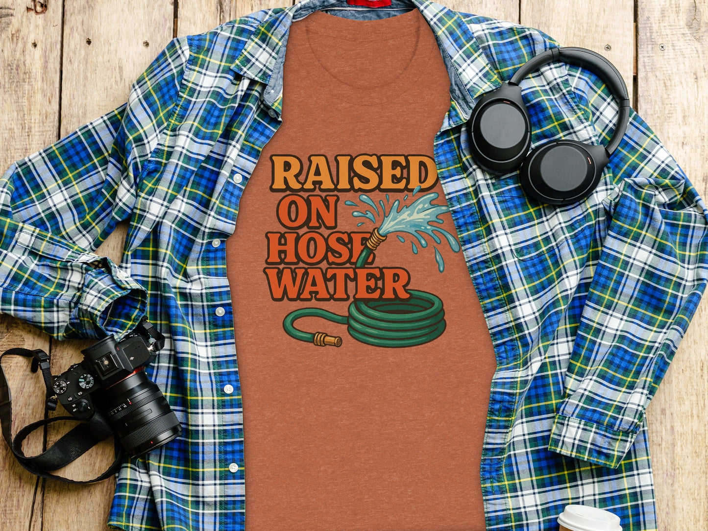 Raised On Hose Water Graphic Design Retro Style T-Shirt