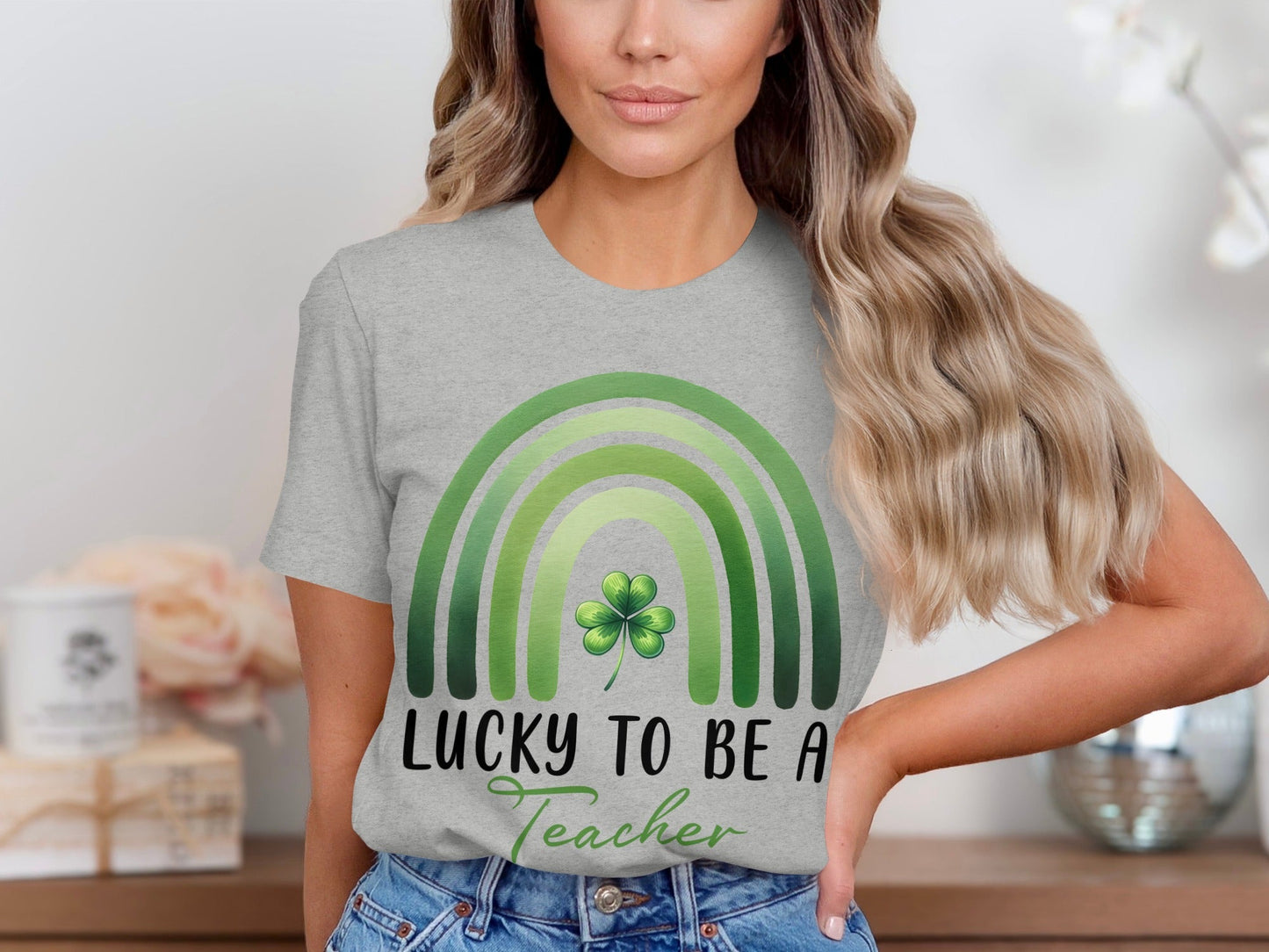 Lucky To Be A Teacher Rainbow St Patricks Day T-Shirt