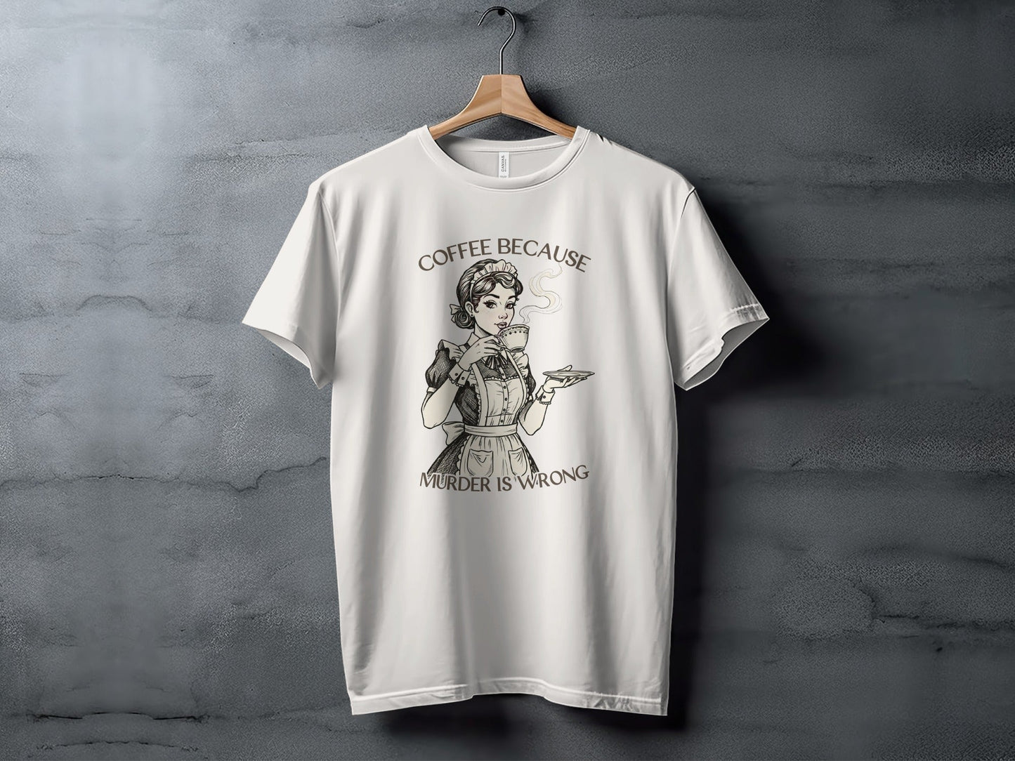 Coffee Because Murder is Wrong Funny Vintage Style T-Shirt