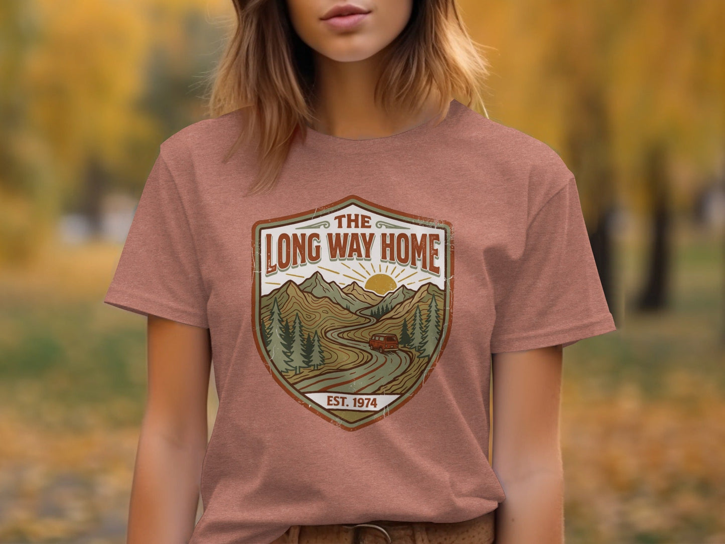 Rugged The Long Way Home - Vintage Adventure Wilderness Shirt