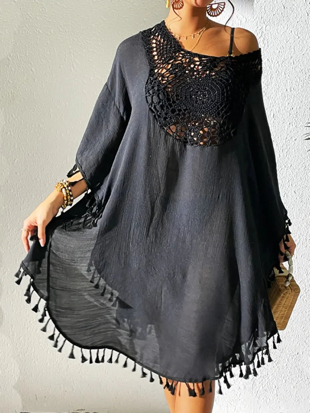 Tassel Cutout Cover-Up Dress for Effortless Summer Style