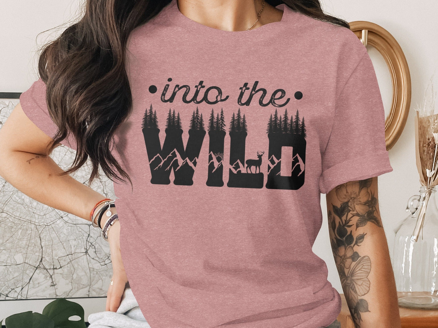 Into The Wild Outdoor Adventure Nature Inspired Graphic T-Shirt