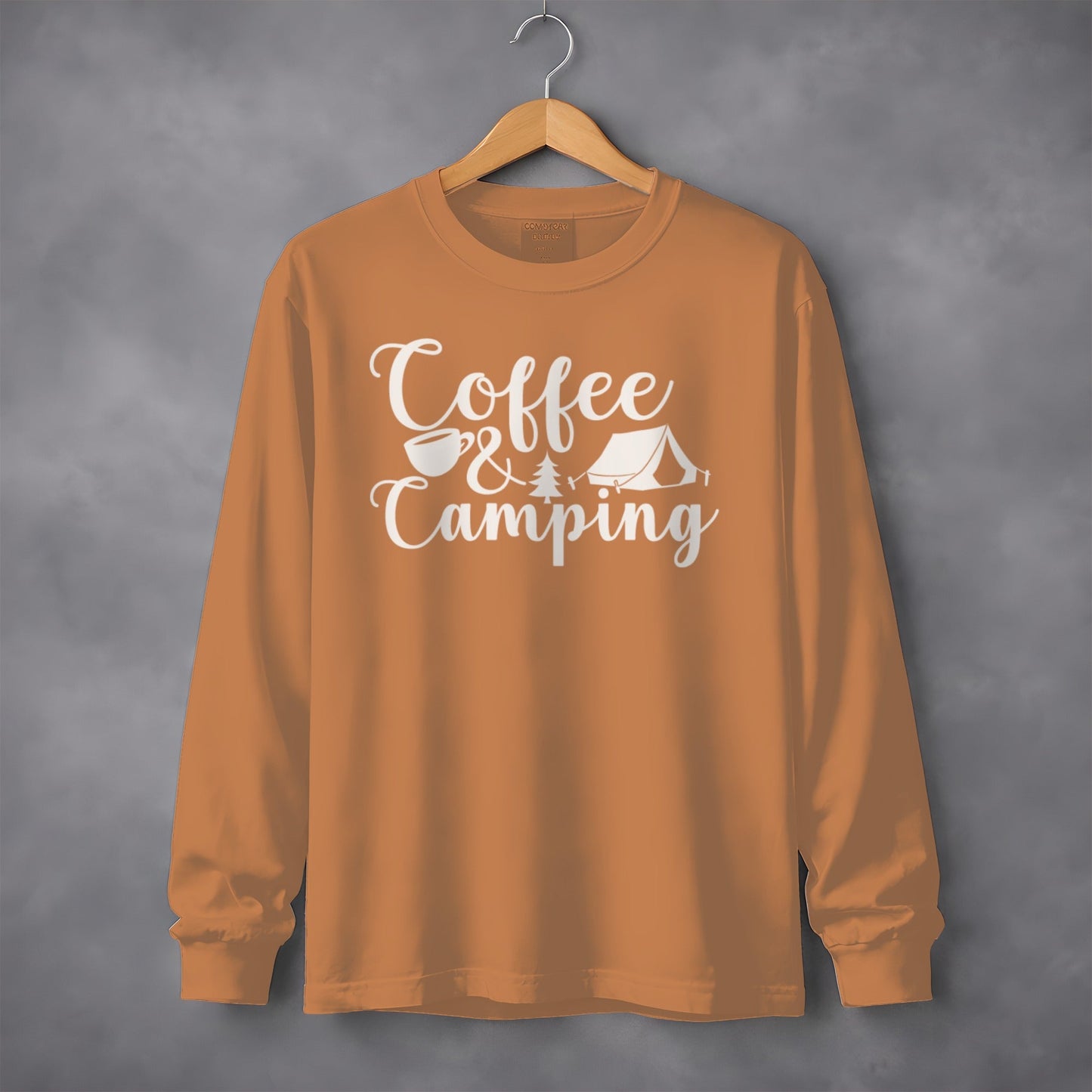 Coffee and Camping Adventure Design Long Sleeve T-Shirt