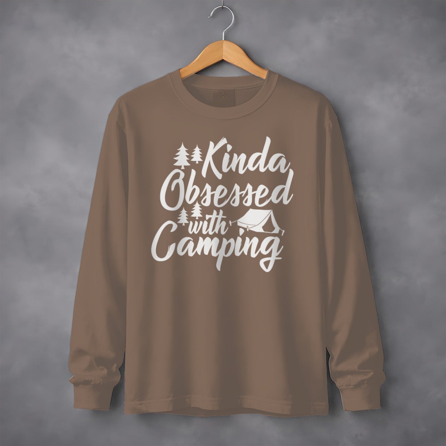 Kinda Obsessed With Camping Cute Graphic Long Sleeve T-Shirt