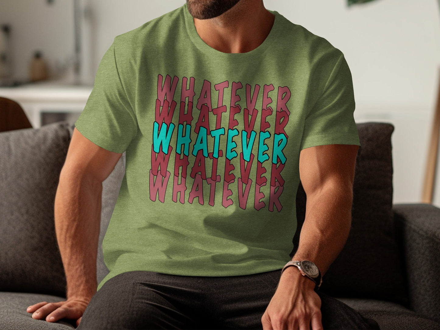 Retro Whatever Text Pattern Aesthetic Cool Attitude T-Shirt