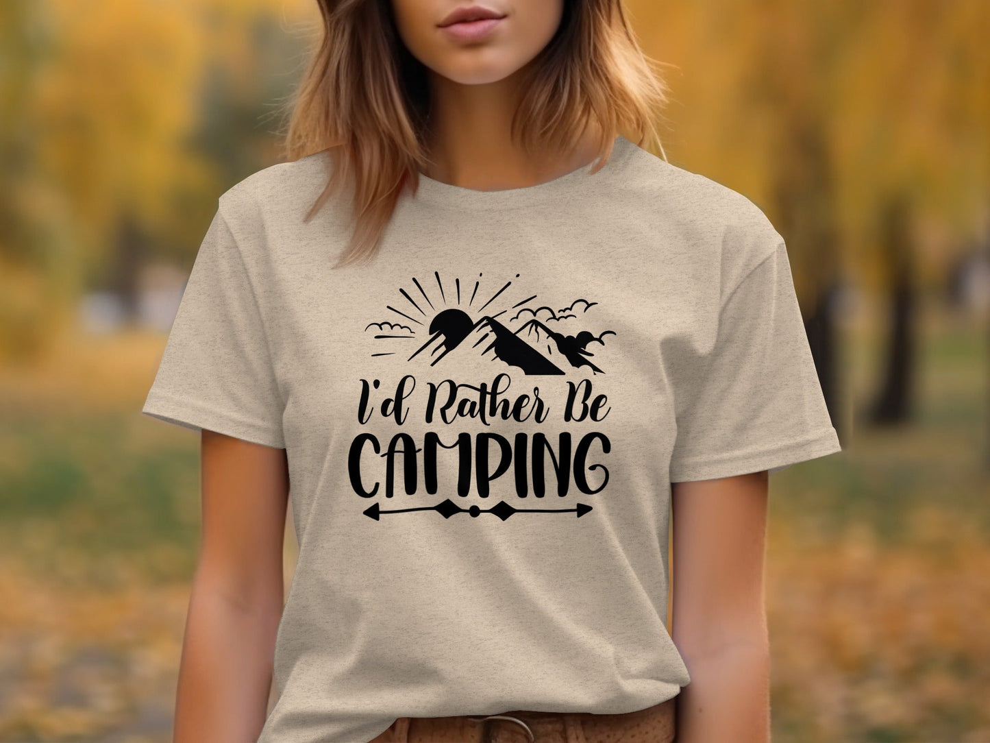 I'd Rather Be Camping Outdoor Adventure Graphic T-Shirt