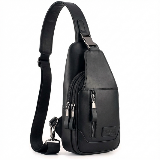 Men's Leather Sling Bag – Compact Travel Carry