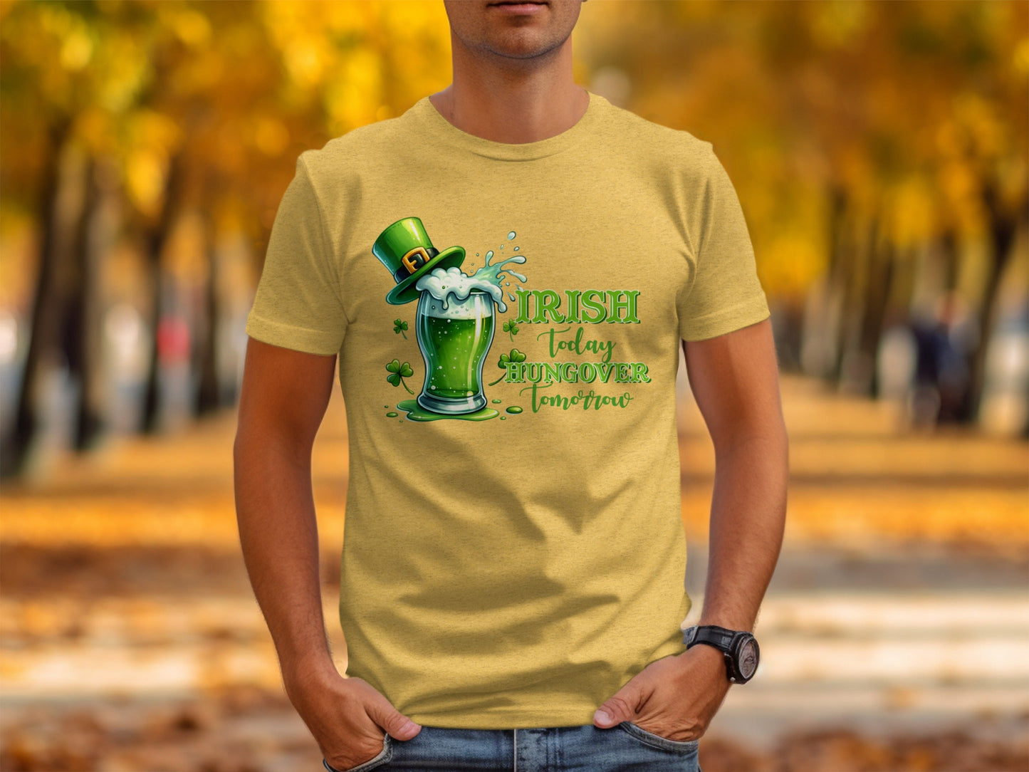 Funny Irish T-Shirts, St Patricks Day Shirts, Irish Today Hungover Tomorrow T-Shirts, Green Beer Lover T-Shirts, Lucky Shamrock Gift