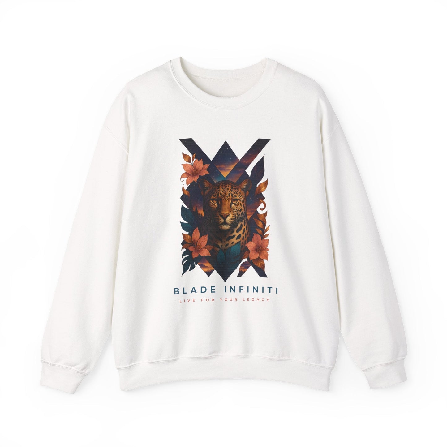 Galactic Jungle Leopard Unisex Crewneck Sweater