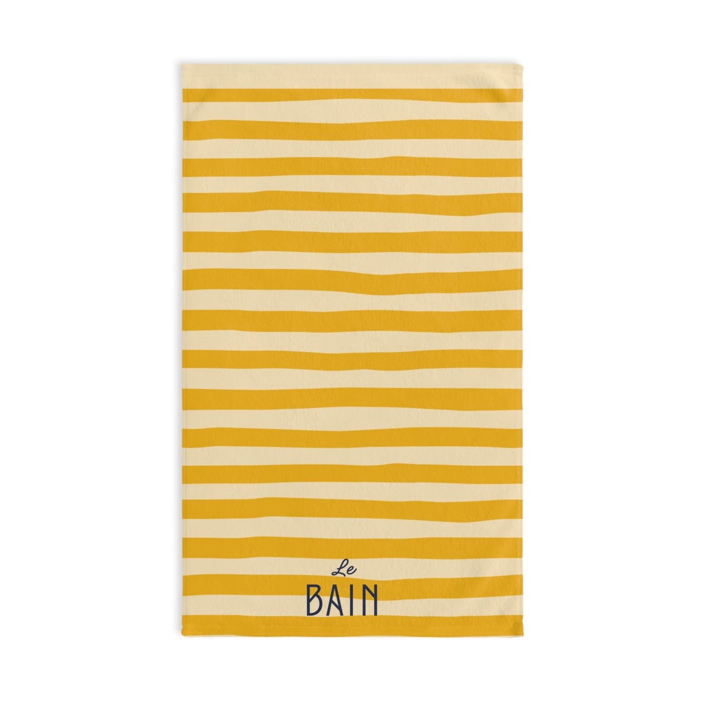 Le Bain Buttery Yellow Striped Hand Towel — French Bathroom Accent