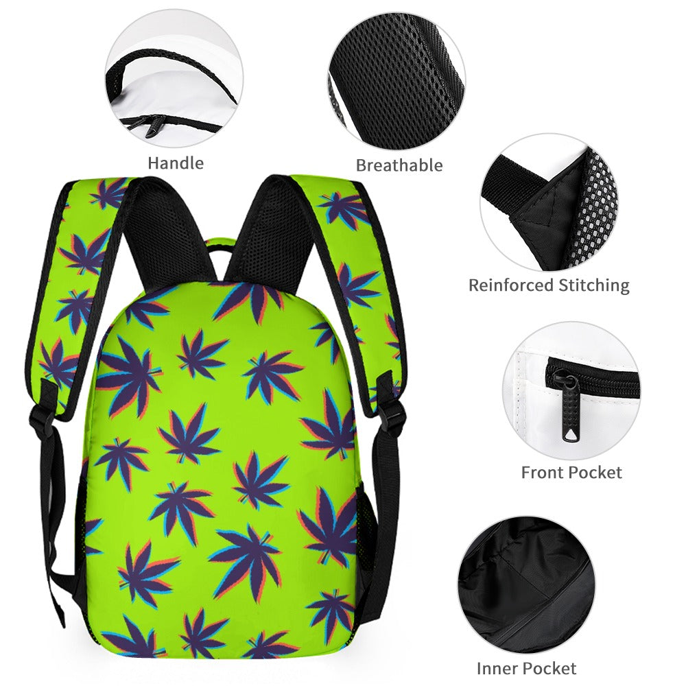 Psychedelic Backpack, Lunchbox, and Wallet Three piece set combination Travel Bag Package Set