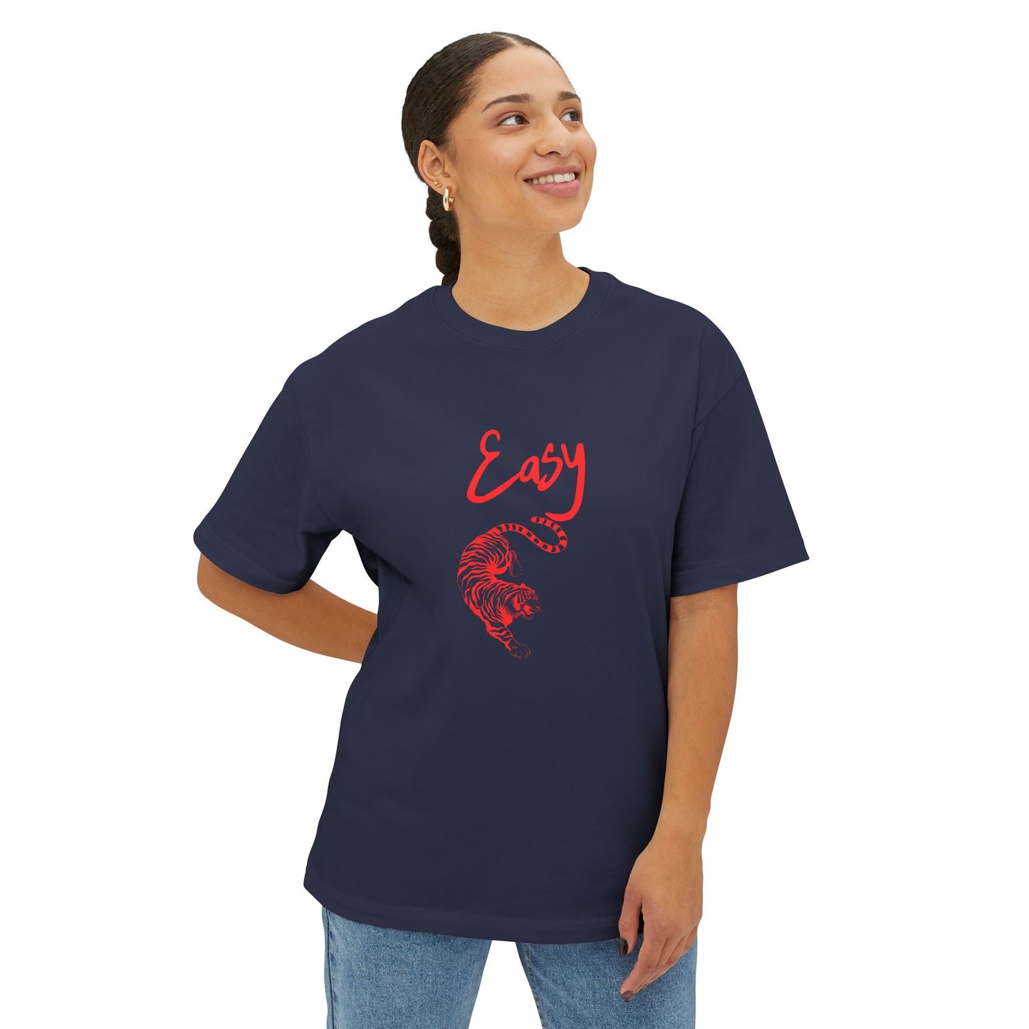 Easy TIGER Boxy Tee, Oversized T-shirt