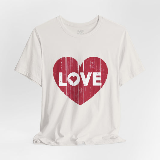Love T-Shirt - Vintage Distressed Heart Graphic Tee