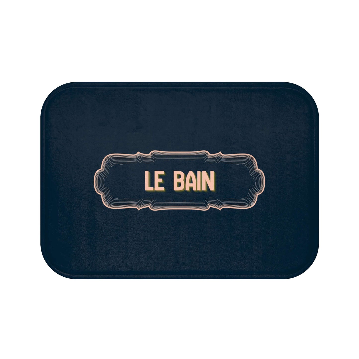 French Bathroom Bath Mat – 'Le Bain' Deep Navy