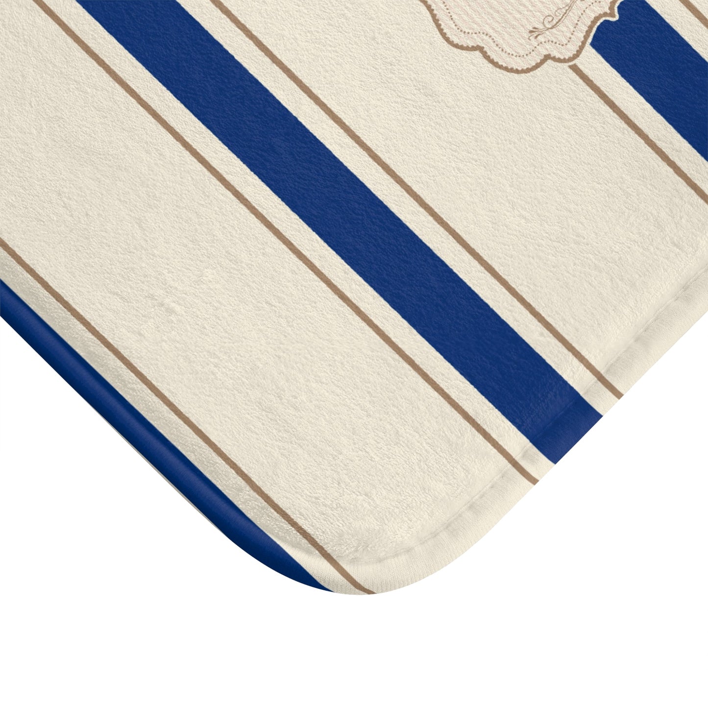 Le Bain Classic Striped Bath Mat, SEA BLUE,  French Bathroom Decor