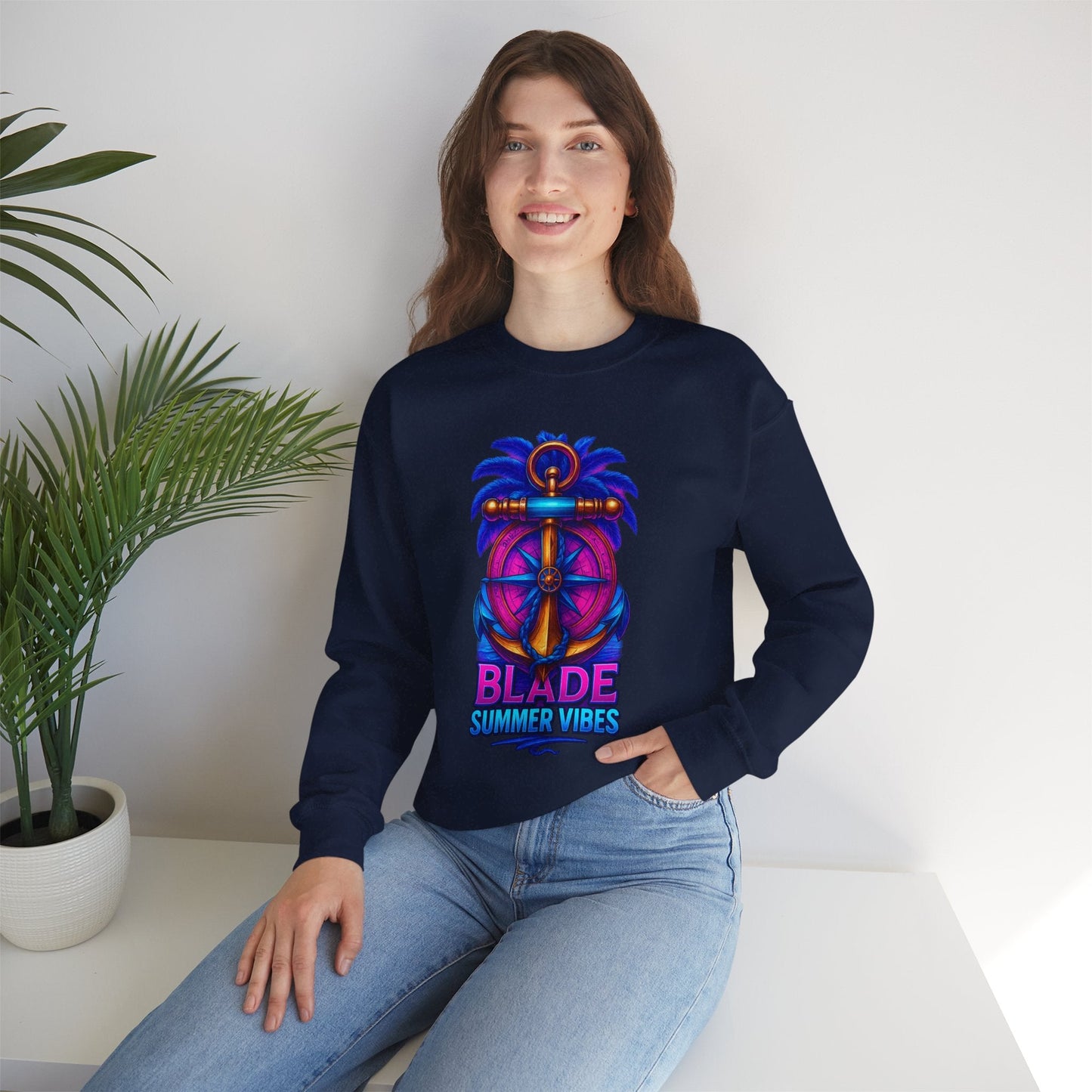 Anchor Compass Unisex Crewneck Sweater