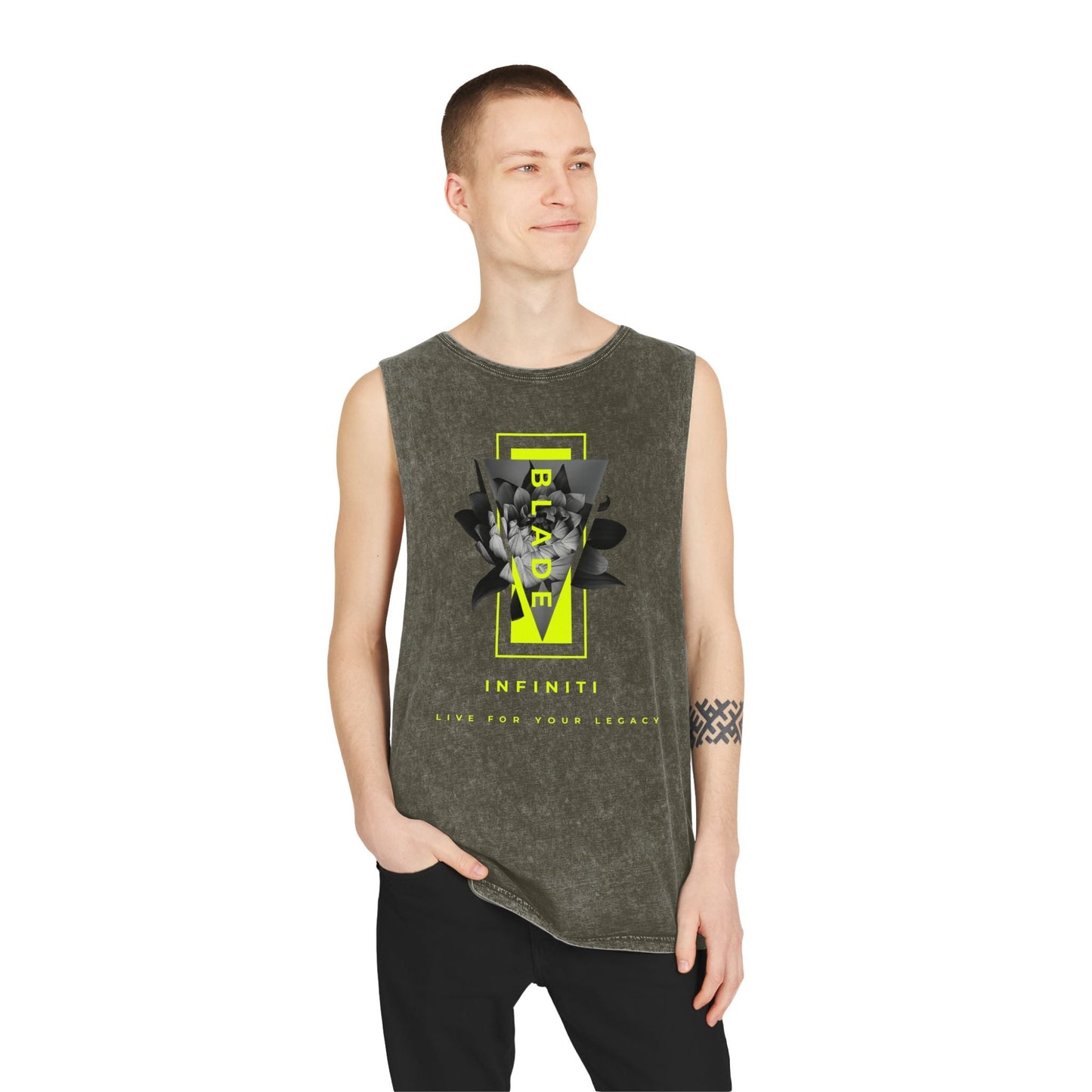 Flora Essence Neon Green Floral Tank Top