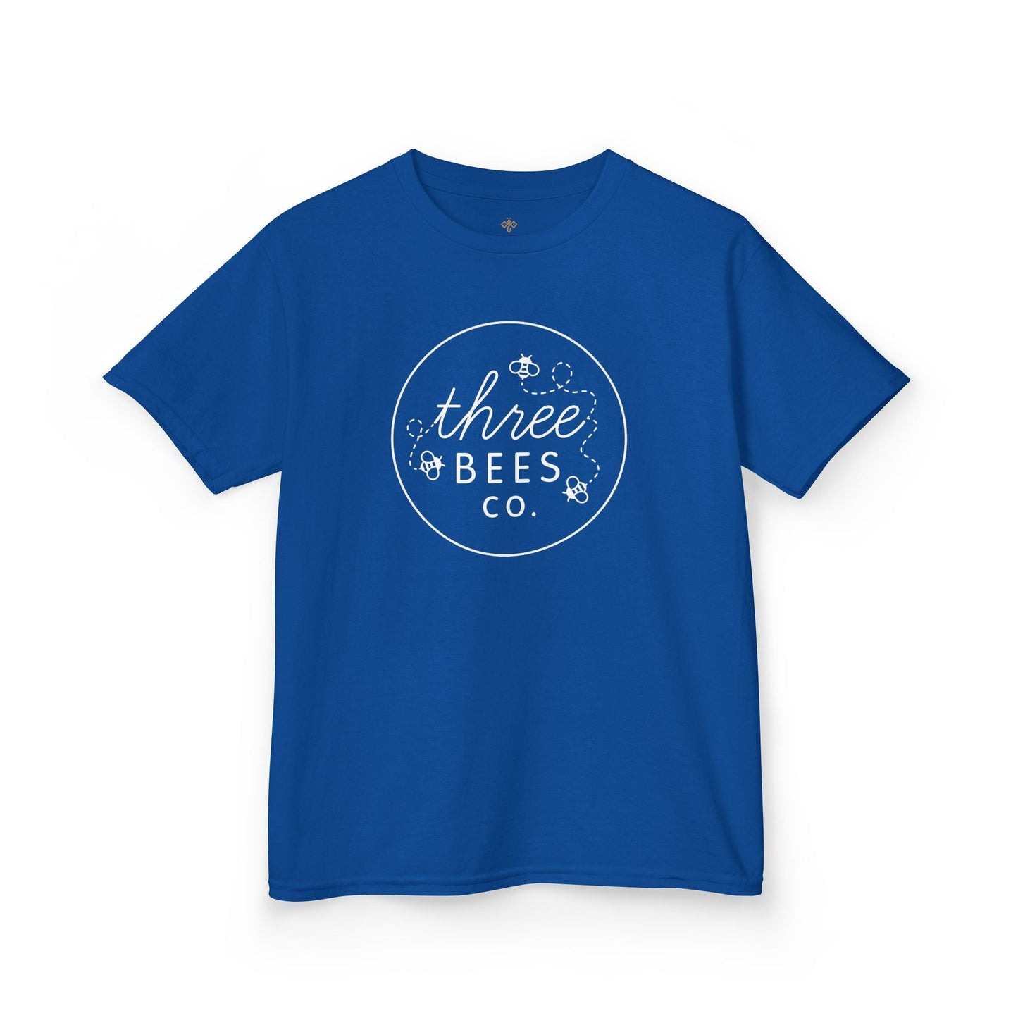 Kids Heavy Cotton Gildan Three Bees Classic Logo in White Hive Tee