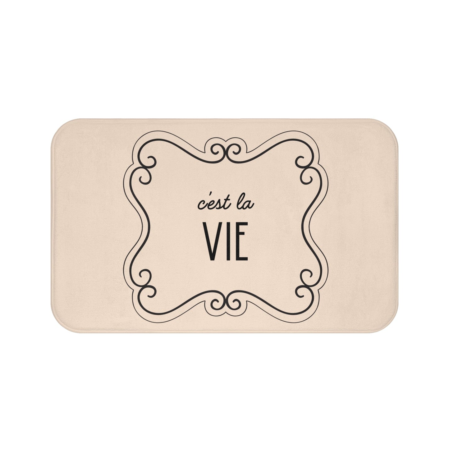 C'est la VIE Bath Mat |  Neutral Chic Bathroom Decor