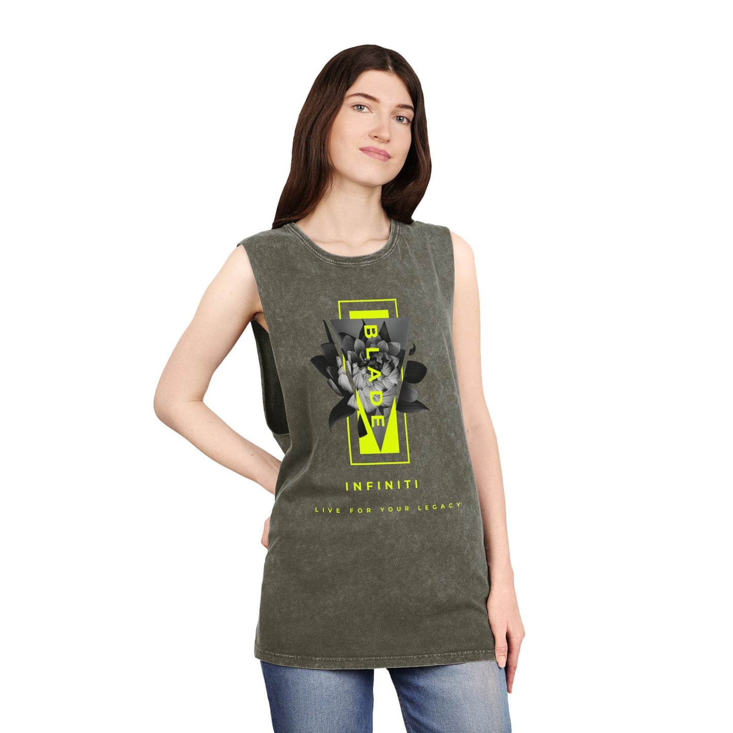 Flora Essence Neon Green Floral Tank Top