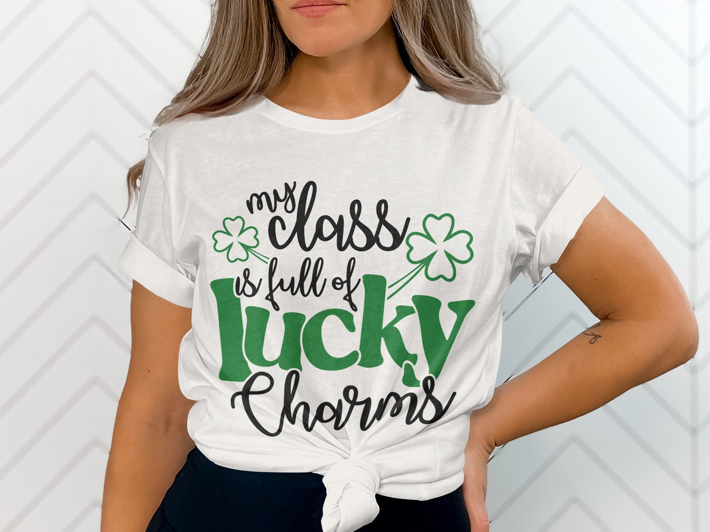 St Patricks Day My Class Full Lucky Charms Clover T-Shirt