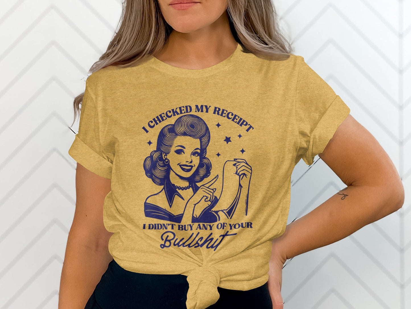 I Checked My Receipt Retro Woman With Attitude T-Shirt