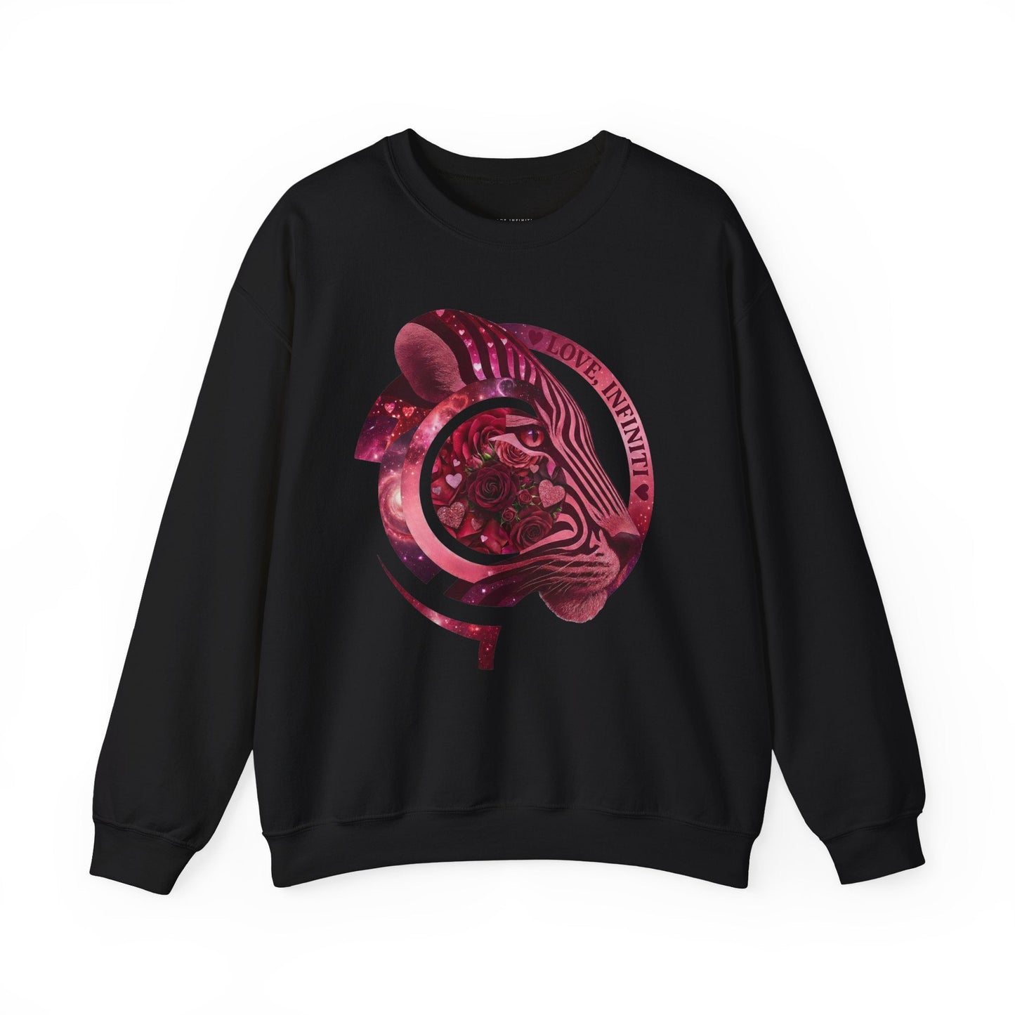 Safari Bloom Tiger Love, Infiniti Unisex Crewneck Sweatshirt/Sweater