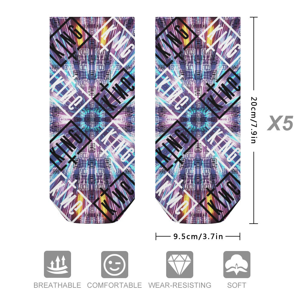 Sullivan King Ankle Socks (5 Pairs) The Sweat-Proof, Odor-Resistant, Breathable Music Festival Socks