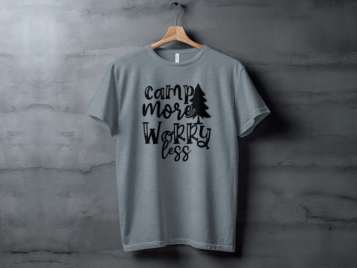 Camp More Worry Less Outdoors Adventure Graphic T-Shirt