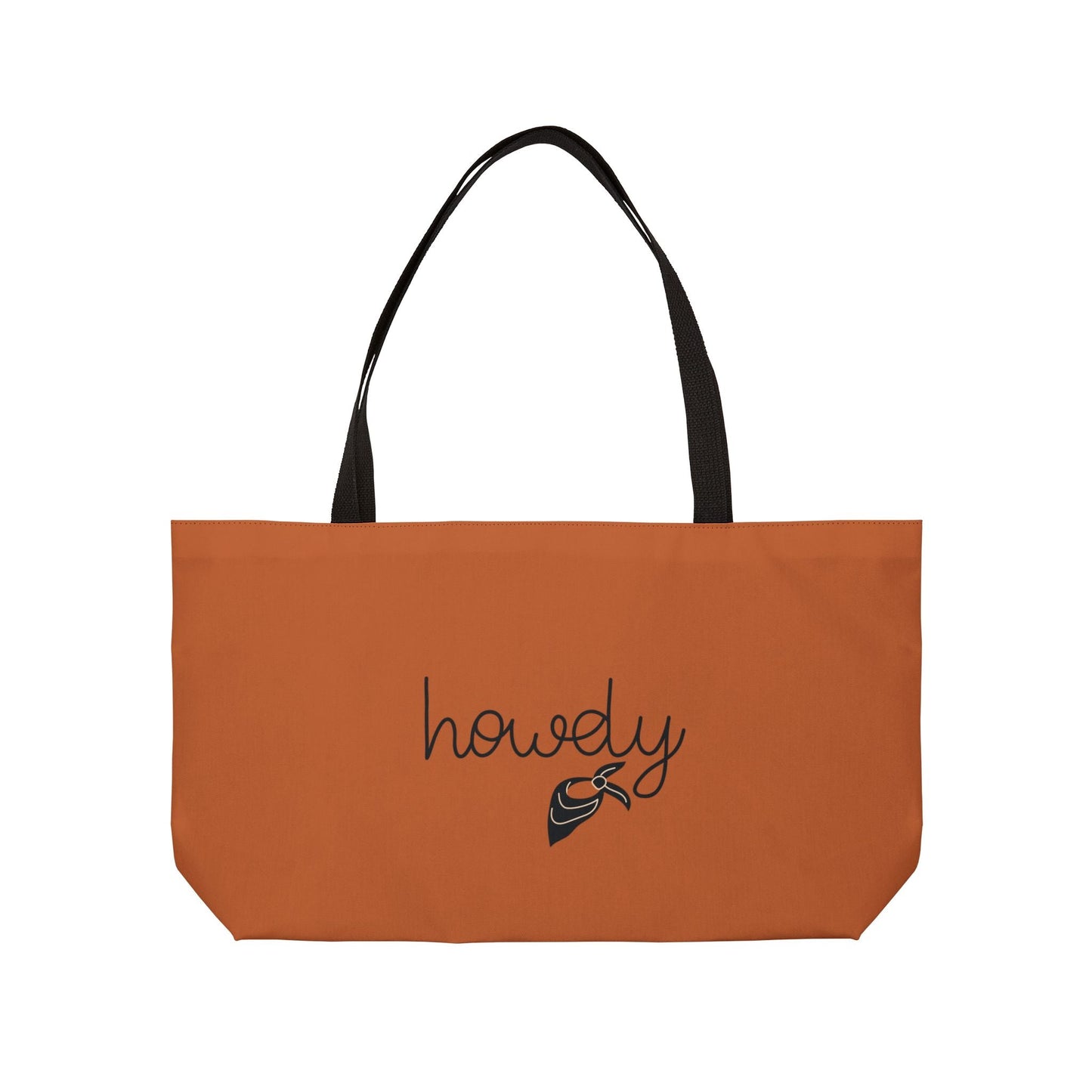 Cowgirl Weekender Tote Bag — "Howdy", RUST