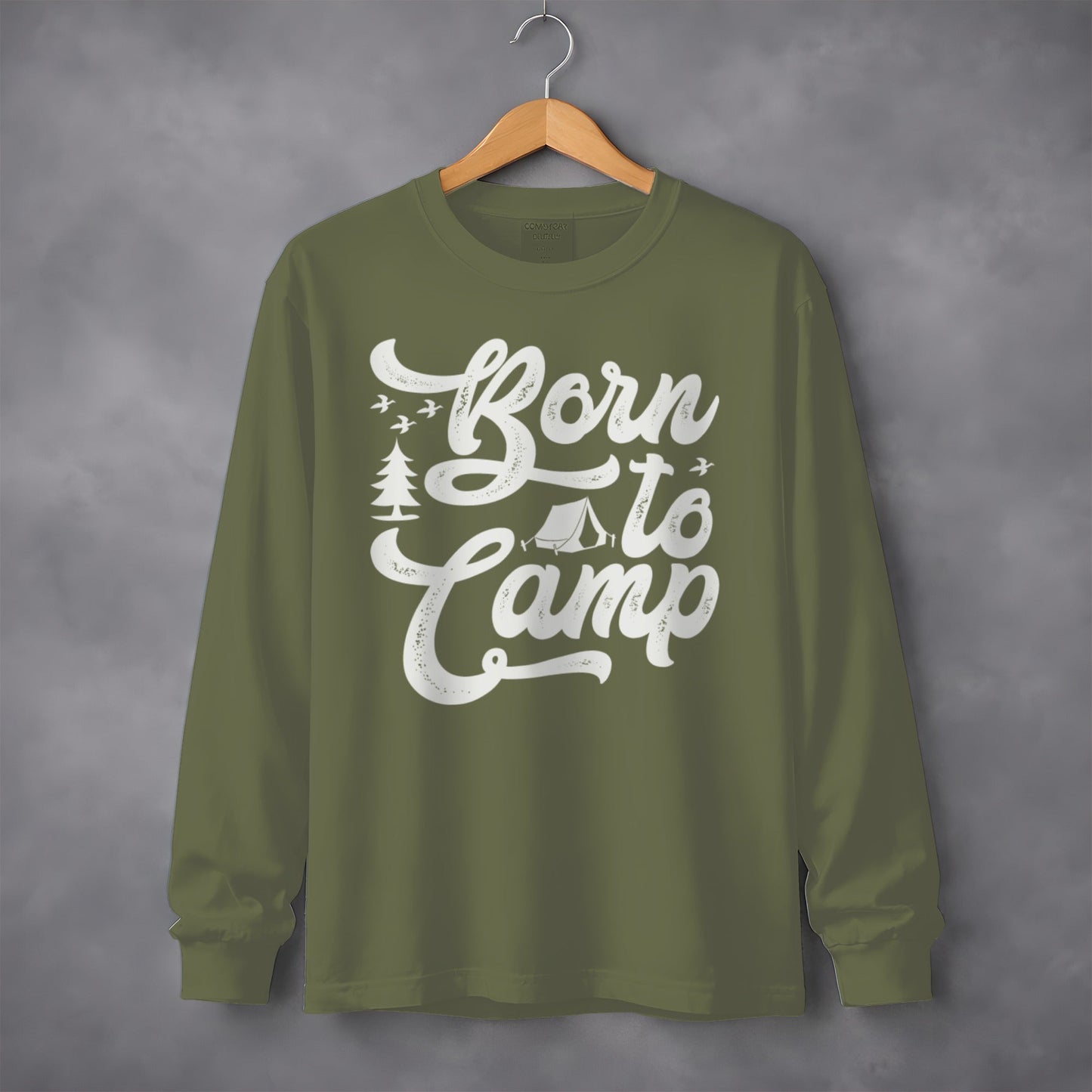 Born To Camp Outdoors Nature Adventure Long Sleeve T-Shirt
