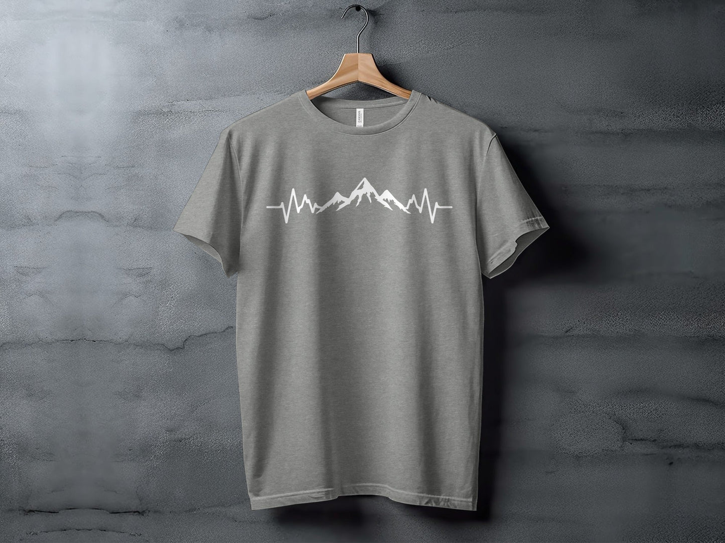 Mountain Heartbeat Line Illustration Graphic Design T-Shirt