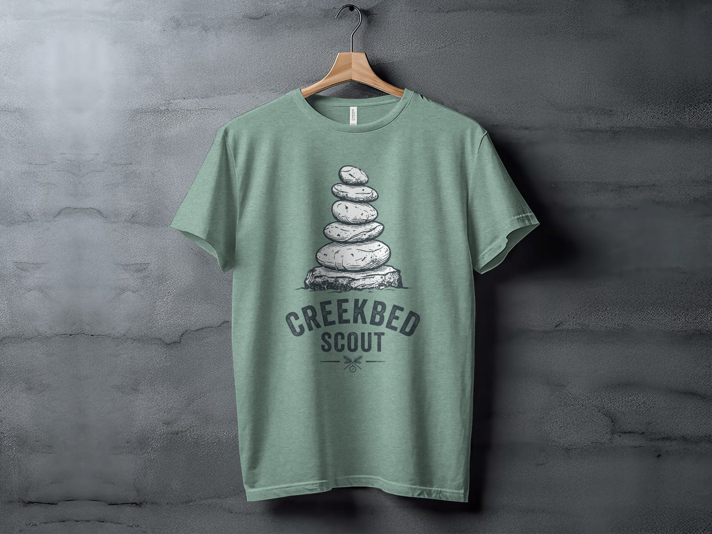 Creekbed Scout Cairn Graphic: The Explorer's Adventure Tee