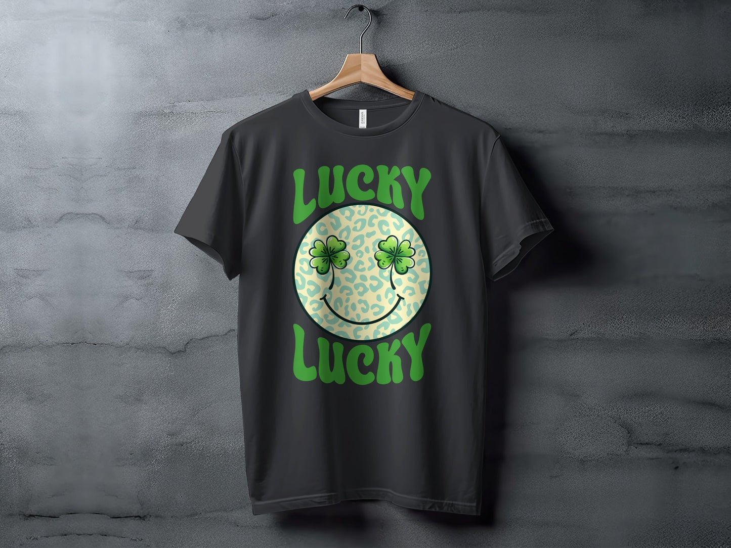 Lucky Clover Smiley Face T-Shirts, Retro St Patricks Day Apparel, Good Luck Outfit, Irish Celebration Shirts, Retro Lucky Tee