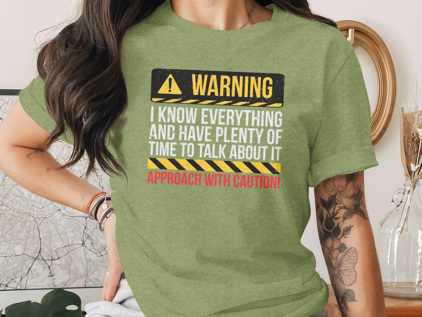 Warning I Know Everything Funny Statement Graphic T-Shirt