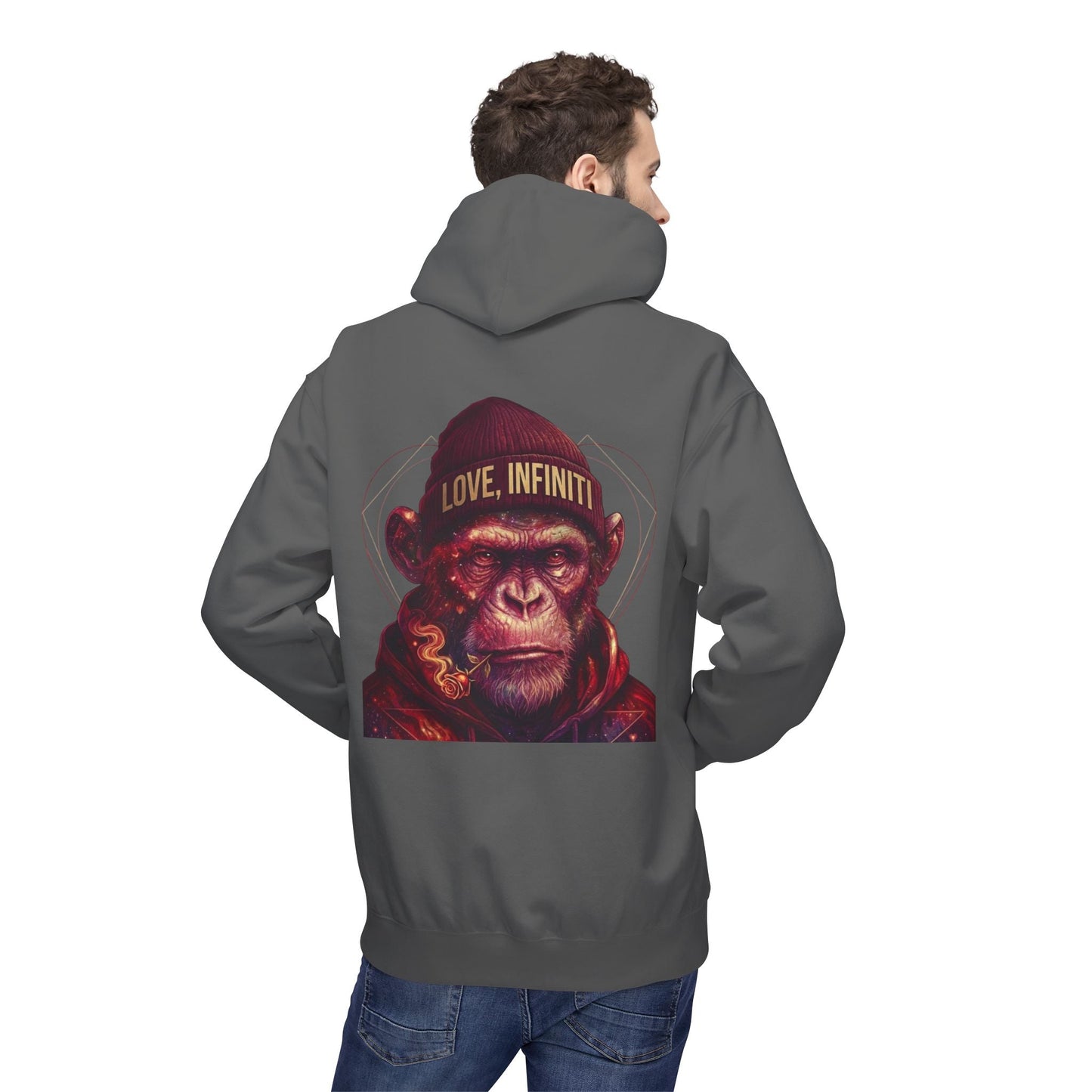 Weed/Rose Galactic Monkey - Love, Infiniti Hoodie