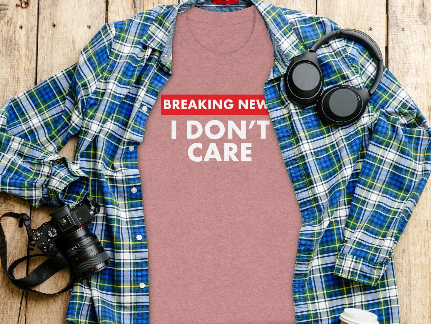 Breaking News I Don't Care Statement Novelty Humor T-Shirt